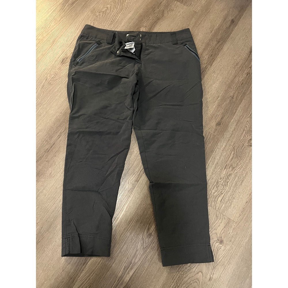 Adidas Golf‎ Pants Womens 12 Dark Grey Micro Stripe Zipper Pockets Performance
